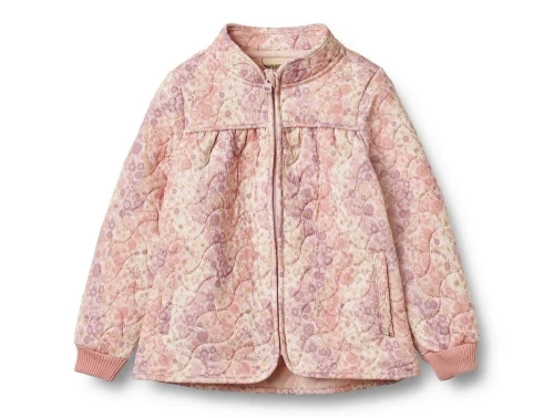 Wheat Thilde termojakke lilla regnbue med blomster